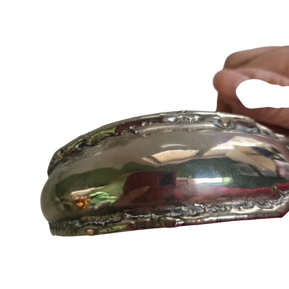 Vintage Unique Brutalist Hammered Silver Cuff Necklace Adjustable 1.25 - Picture 3 of 5